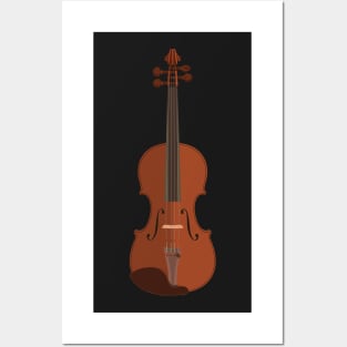 Flat style violin Posters and Art